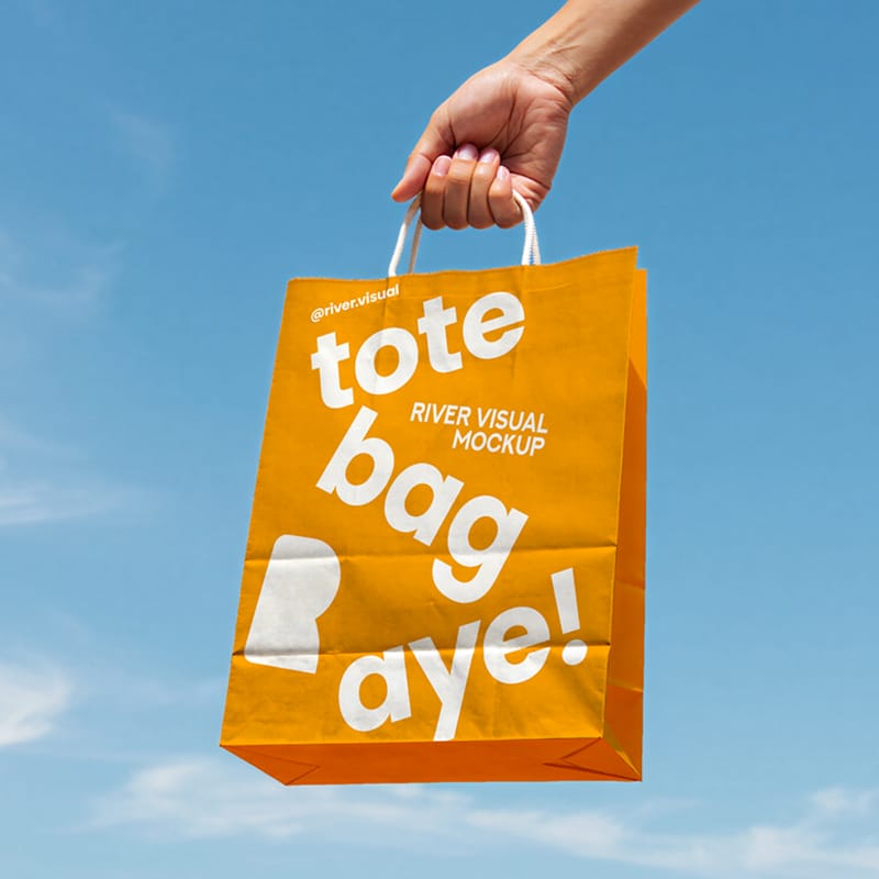 Paper Bag Sky Mockup PSD