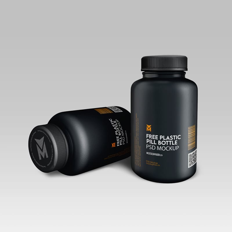Plastic Pill Bottle Mockup PSD