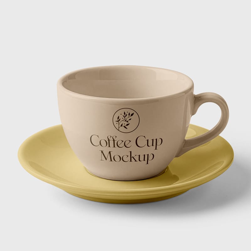 Porcelain Cup Studio Shot Mockup PSD