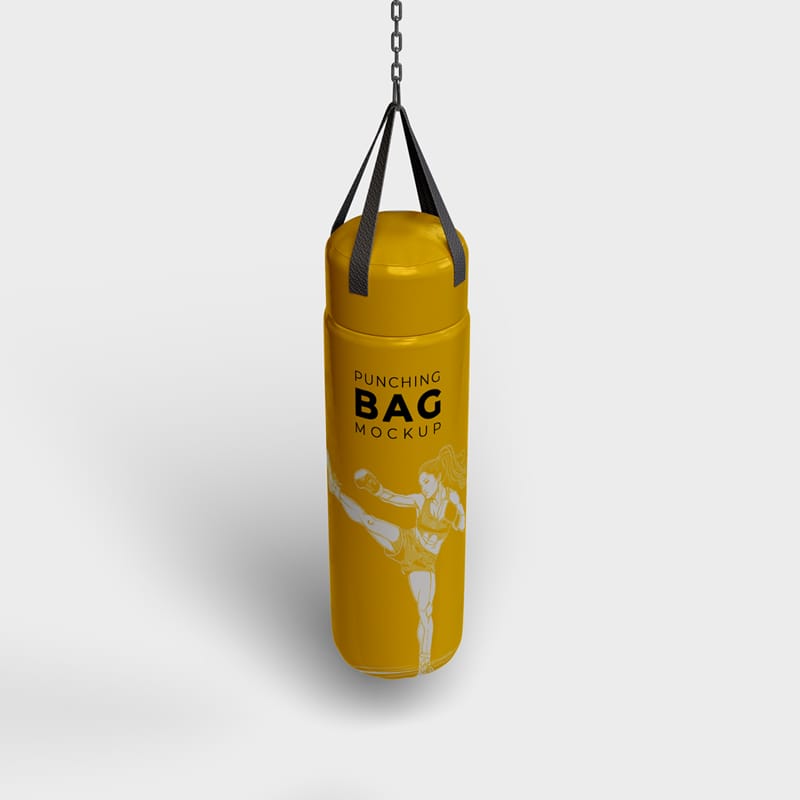 Realistic Heavy Punching Bag Mockup PSD