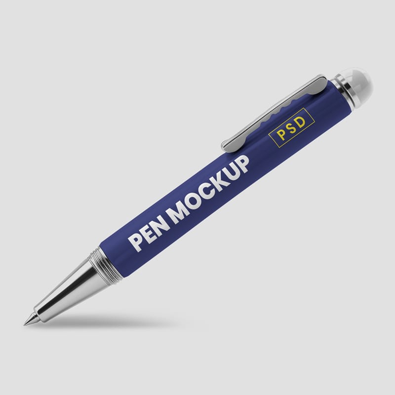Realistic Metal Pen Mockup PSD
