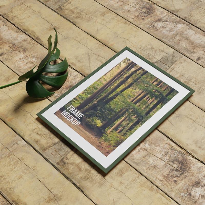 Rustic Perspective Poster Frame Mockup PSD