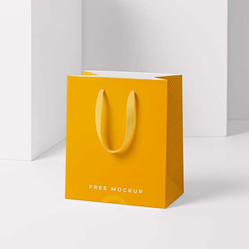 Small Paper Bag Mockup Template PSD