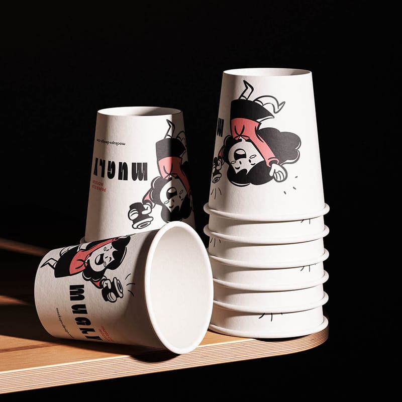 Stacked Paper Cup Mockup PSD