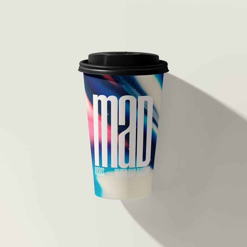 Top View Paper Coffee Cup with Lid Branding Mockup PSD