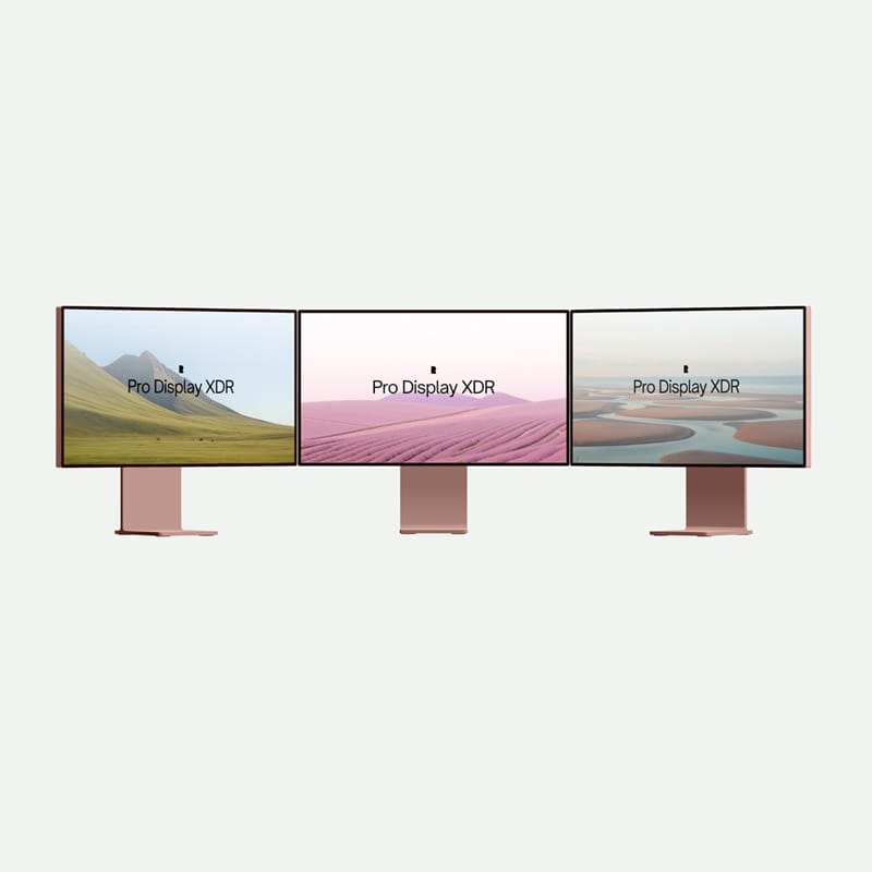 Triple Apple Pro Display XDR Mockup PSD