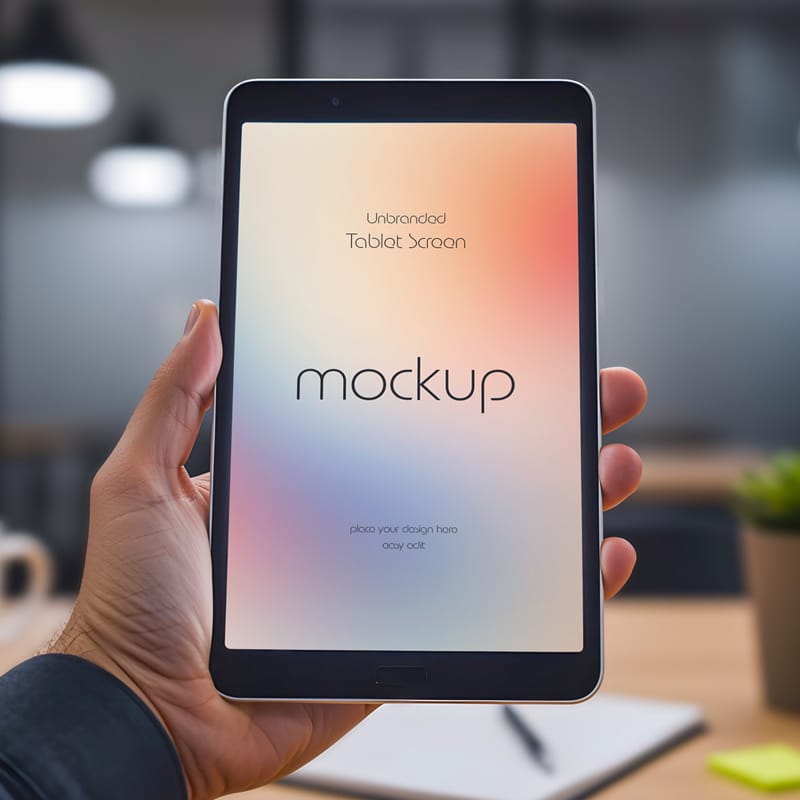 Unbranded Tablet Screen Mockup PSD