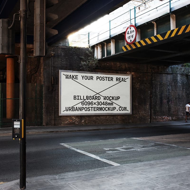 Urban Billboard Mockup on Brick Wall PSD