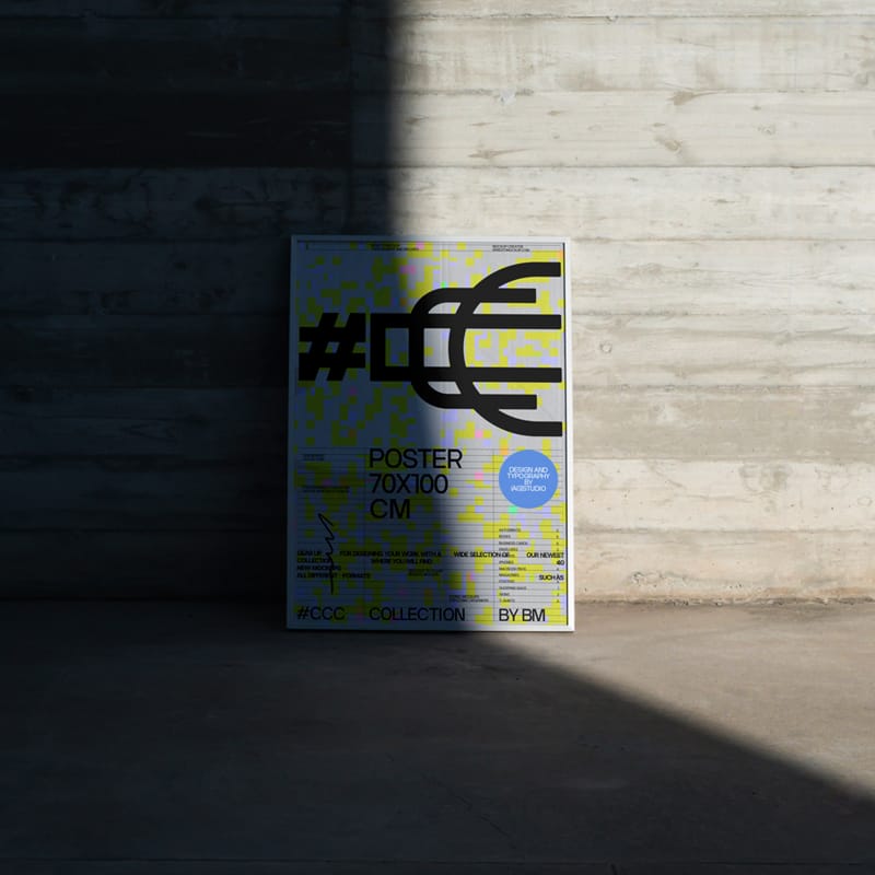 Urban Poster Mockup on Concrete Wall PSD