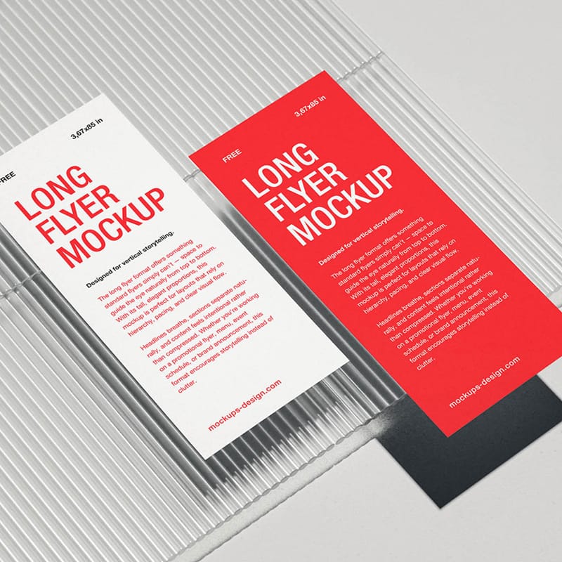 Vertical Slim Long Flyer Mockup PSD