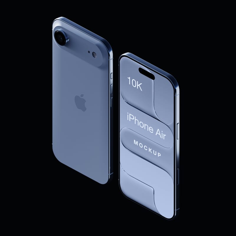 10k Perspective Apple iPhone Air Mockup PSD