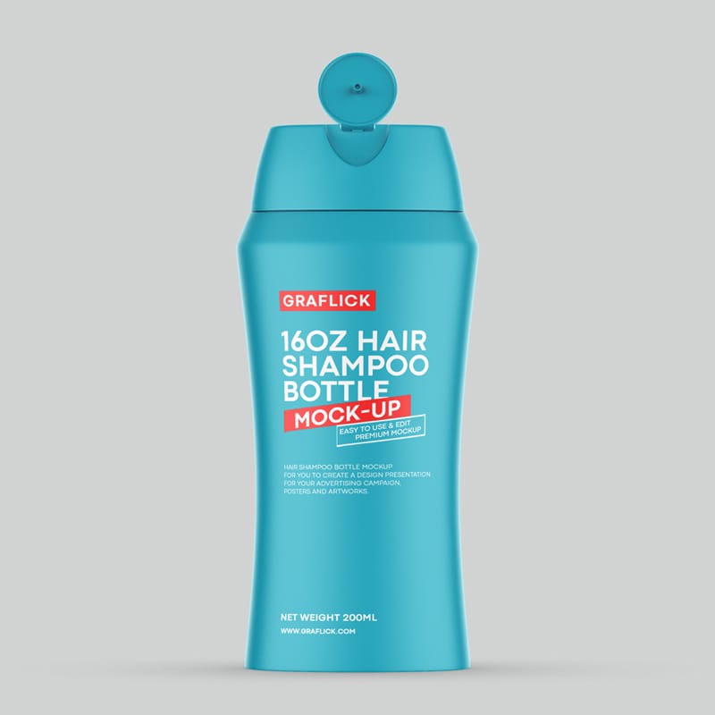 16oz Shampoo Bottle Mockup PSD