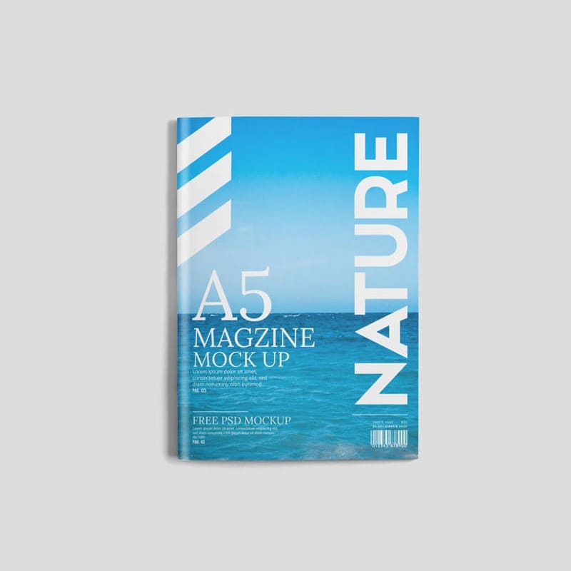 A5 Magazine Cover Mockup PSD