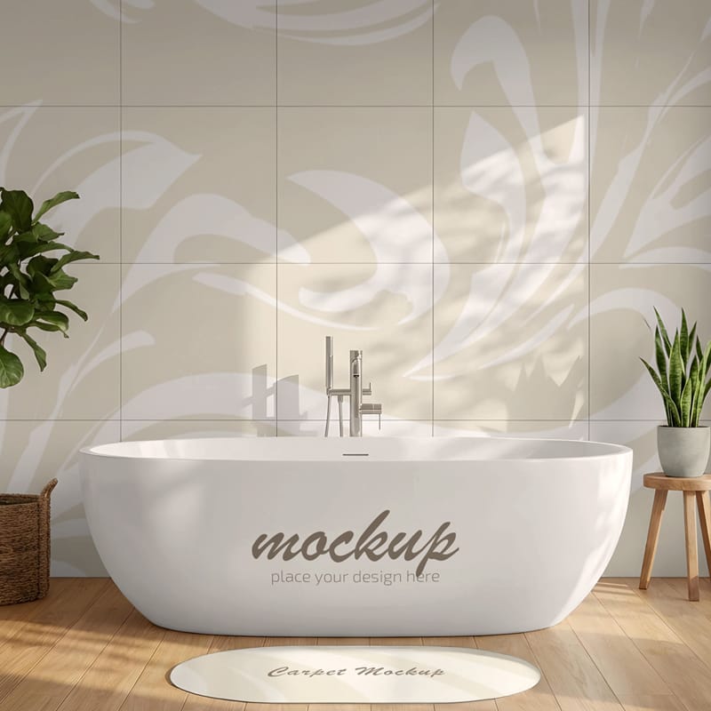 Bathroom Tiles Mockup Template PSD