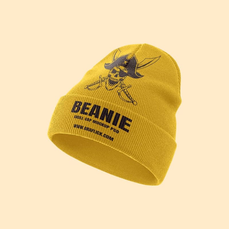 Beanie Skull Cap Mockup PSD