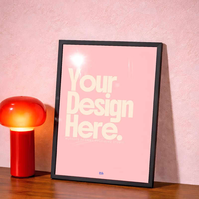 Black Frame Mockup Template PSD