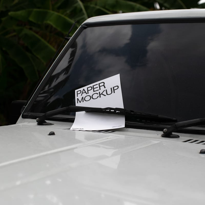 Car A4 Poster Mockup PSD