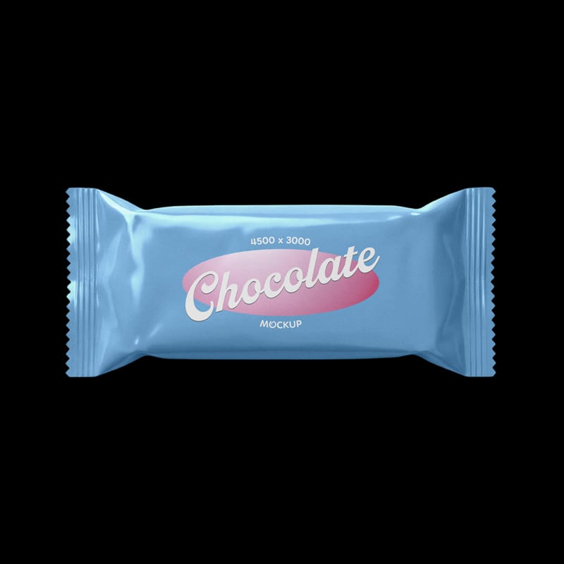 Chocolate Bar Packaging Mockup PSD