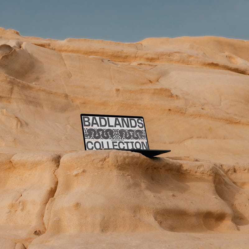 Cinematic Desert Landscape MacBook Pro Mockup PSD