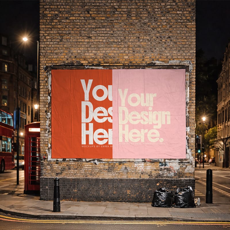 City Poster Billboard Mockup PSD