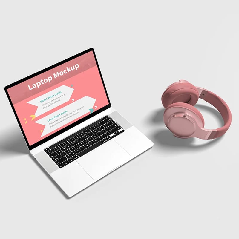 Colorful Laptop Mockup PSD