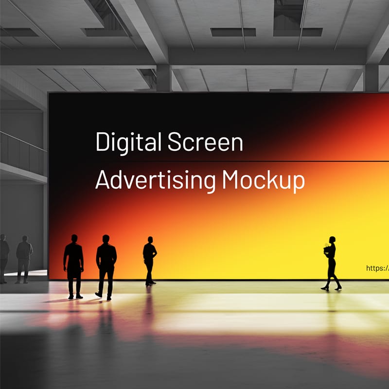 Digital Screen Advertising Mockup Design PSD