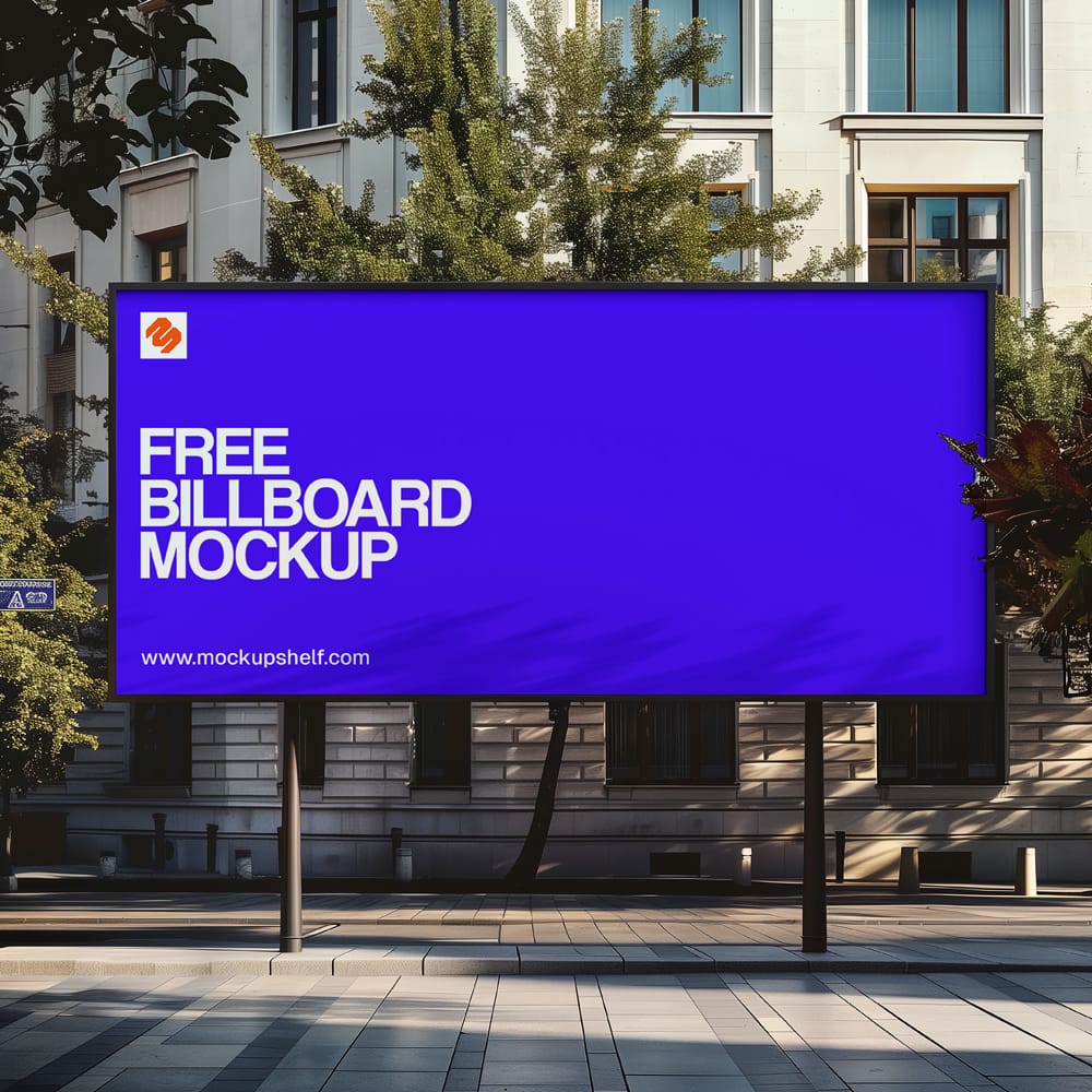Free 4K Outdoor Street Billboard Mockup PSD