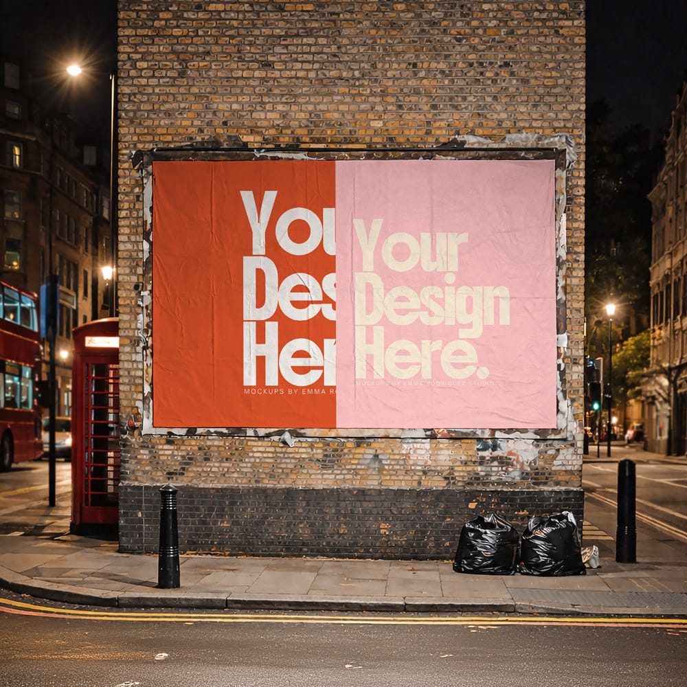 Free City Poster Billboard Mockup PSD