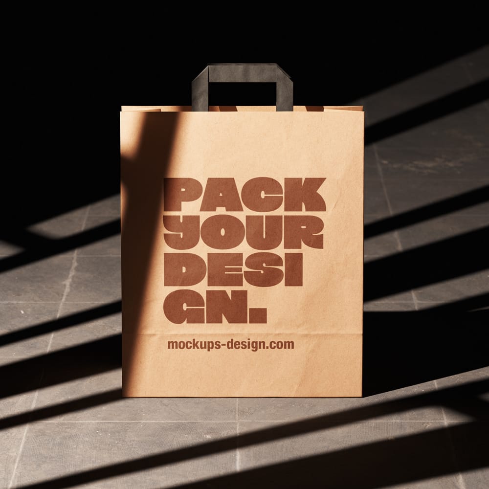 Free Eco-friendly Paper Bag Mockup PSD
