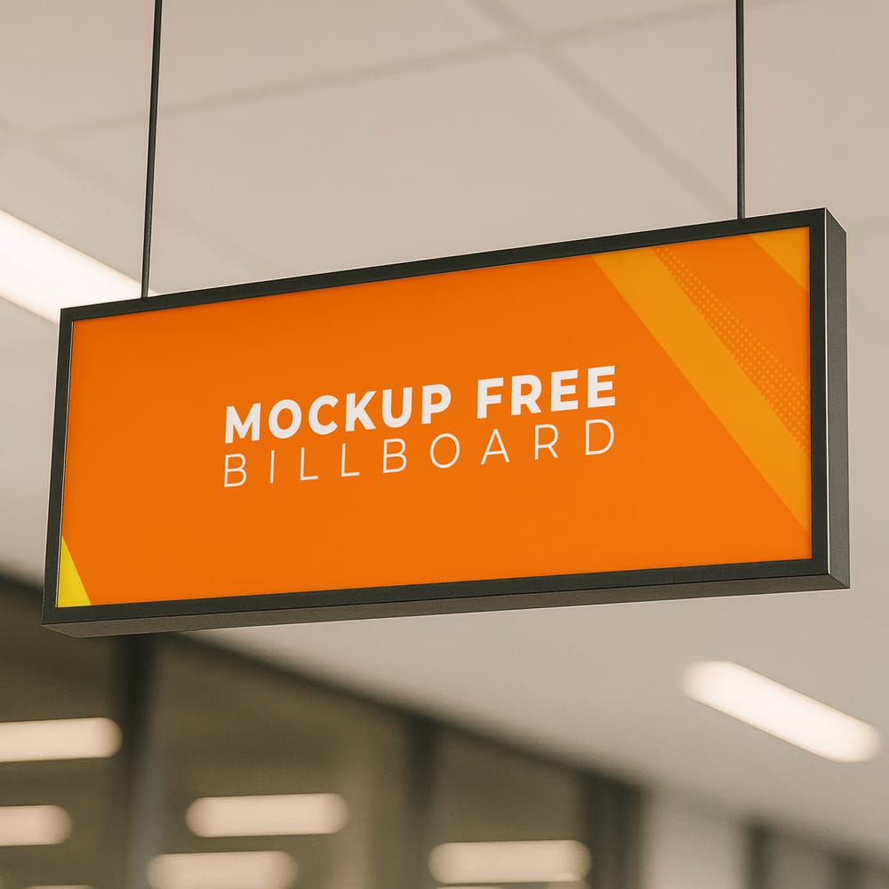 Free Hanging Panel Mockup PSD