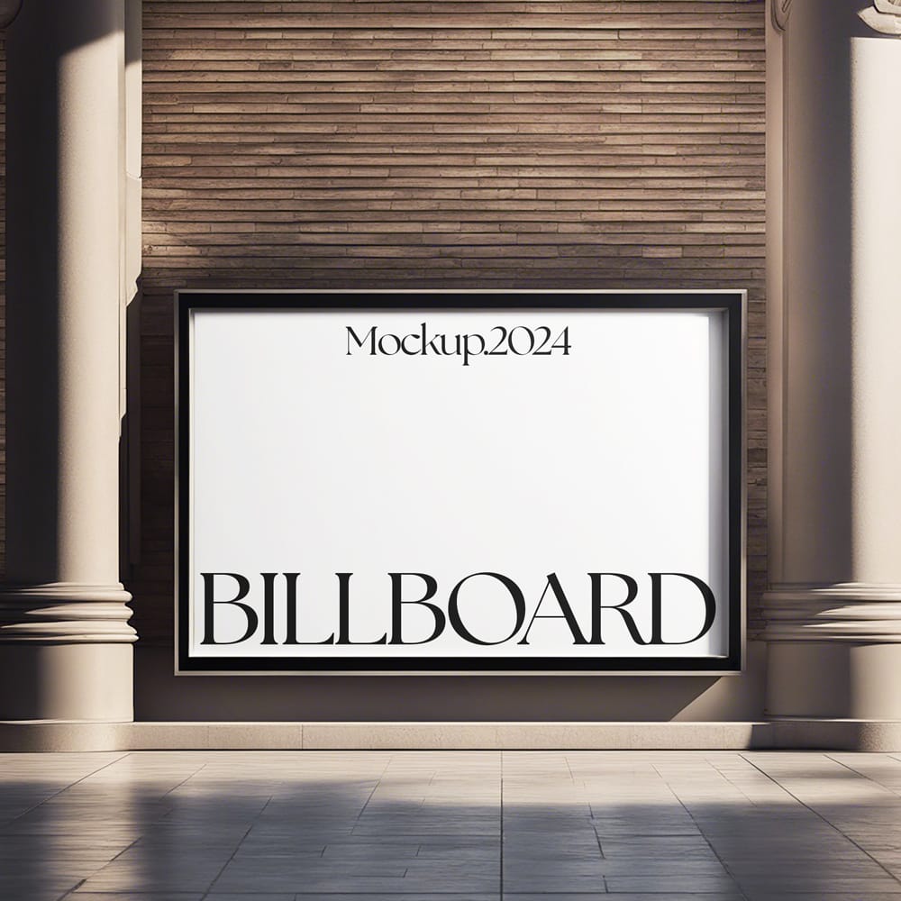 Free Indoor Huge Rectangle Billboard Mockup PSD