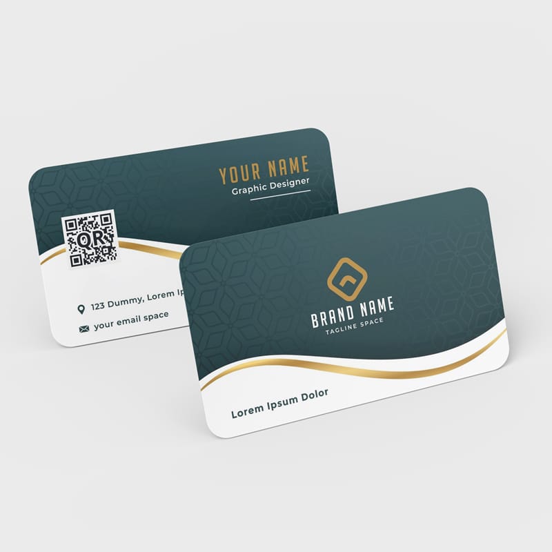 Free Luxury Rounded Corner Business Card Mockup