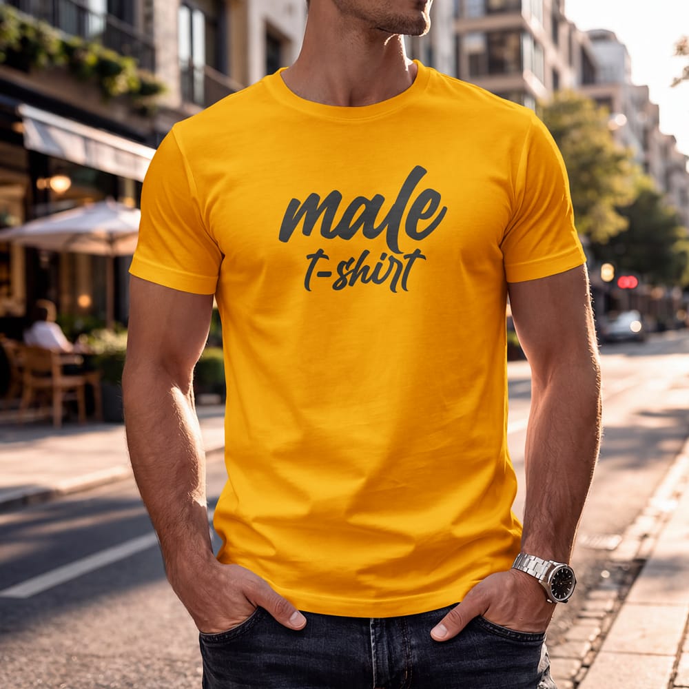 Free Male T-shirt Mockup PSD