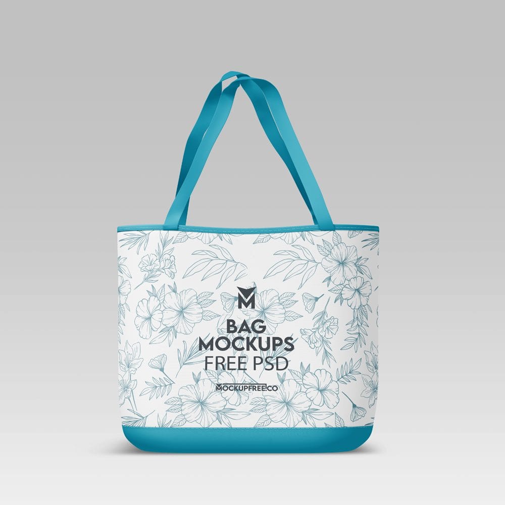 Free Minimal Floral Tote Bag Mockups PSD