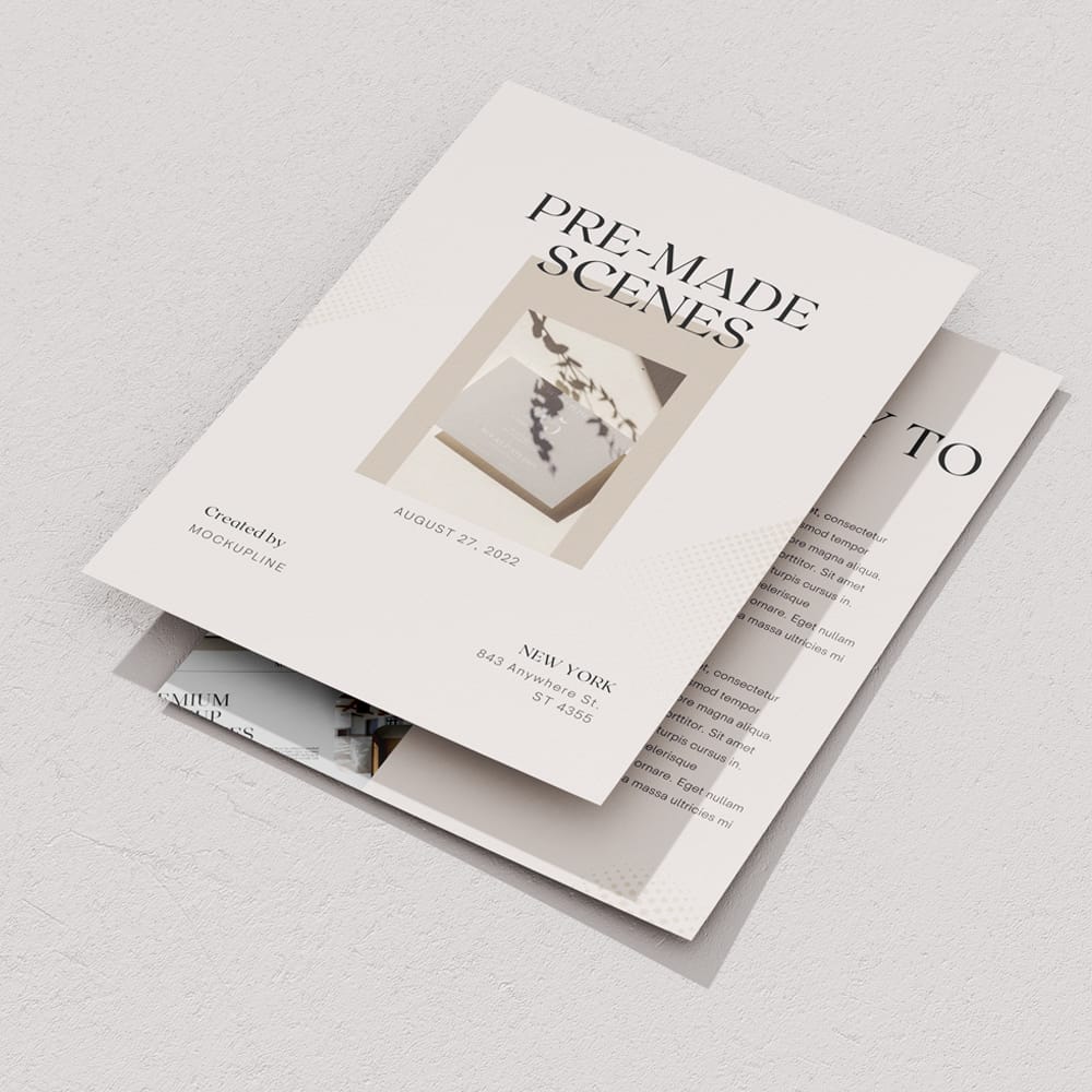 Free Minimalist A4 Mockup Scene PSD