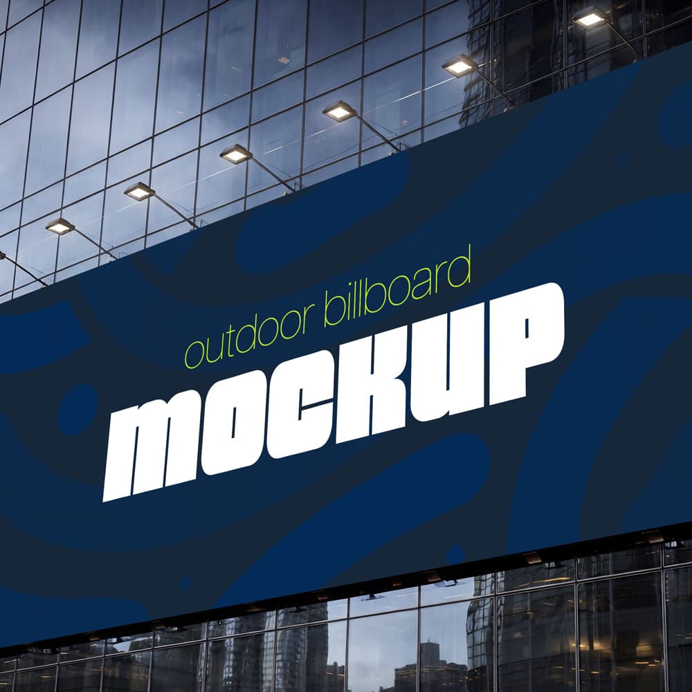 Free Modern Night City Billboard Mockup PSD