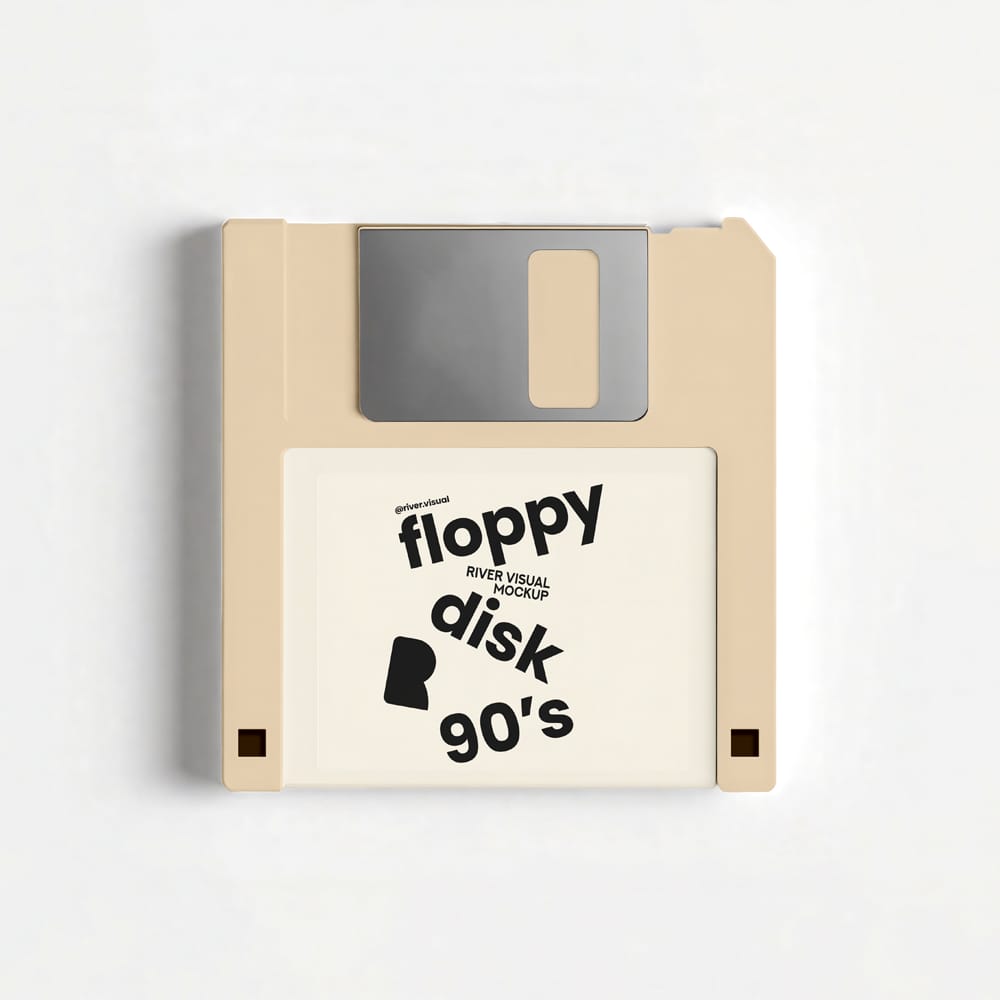 Free Retro 90s Floppy Disk Mockup PSD