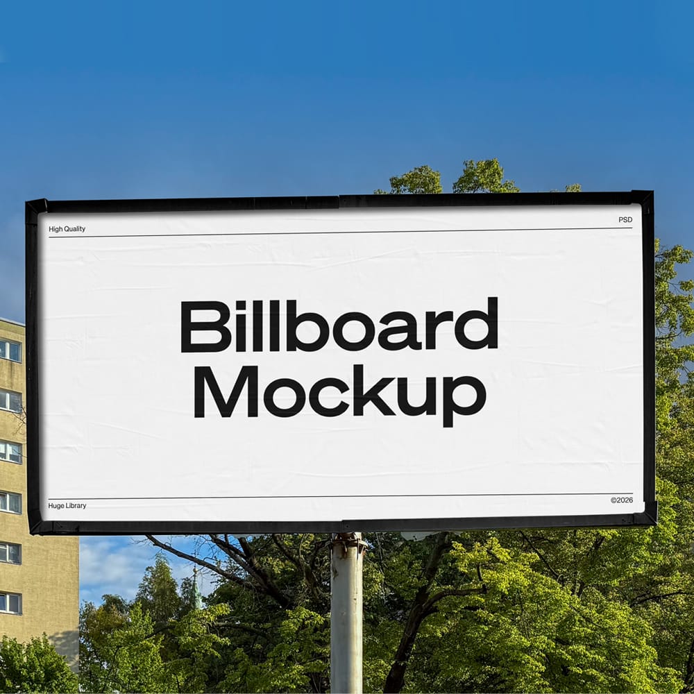 Free Standing Billboard Mockup PSD