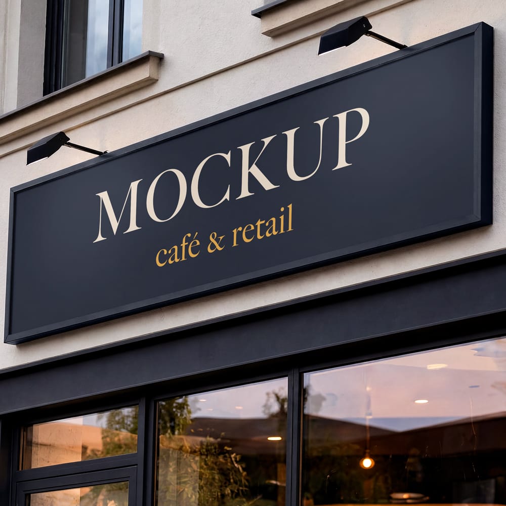 Free Storefront Facade Logo Mockup PSD