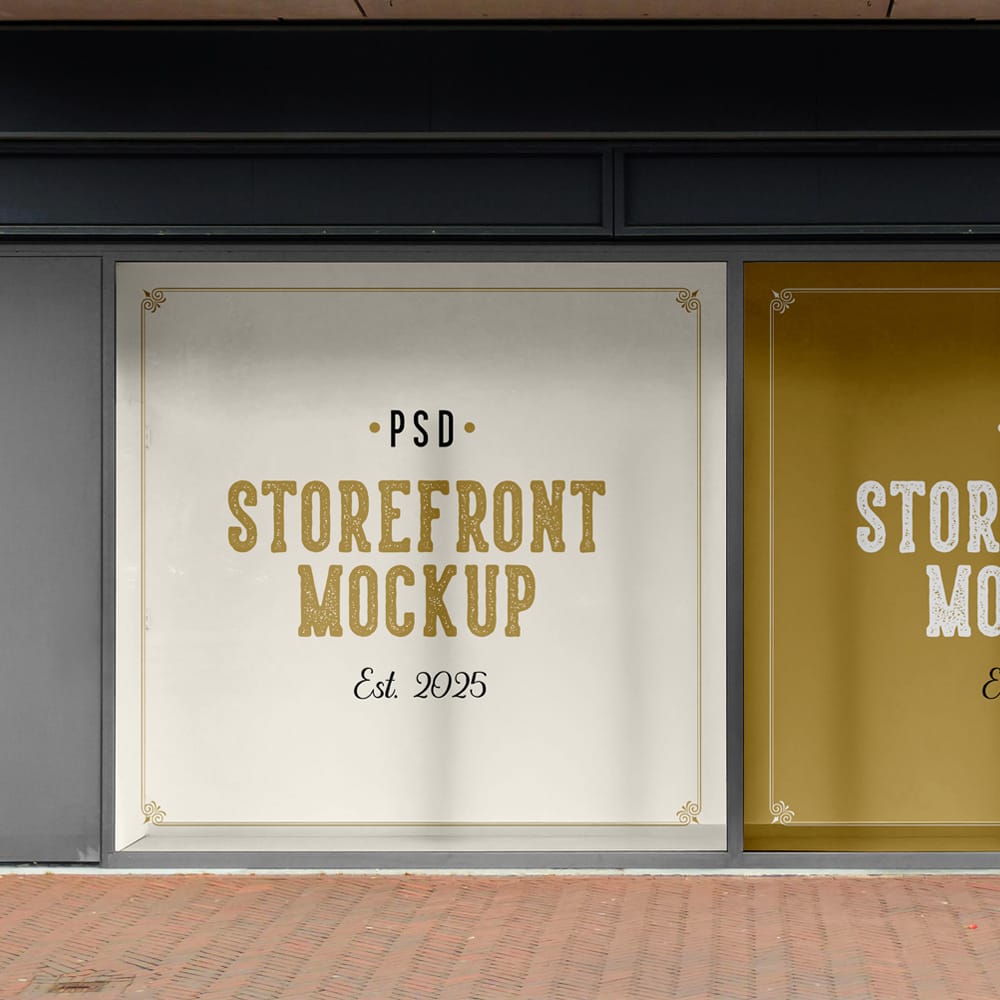 Free Storefront Window Logo Mockups PSD