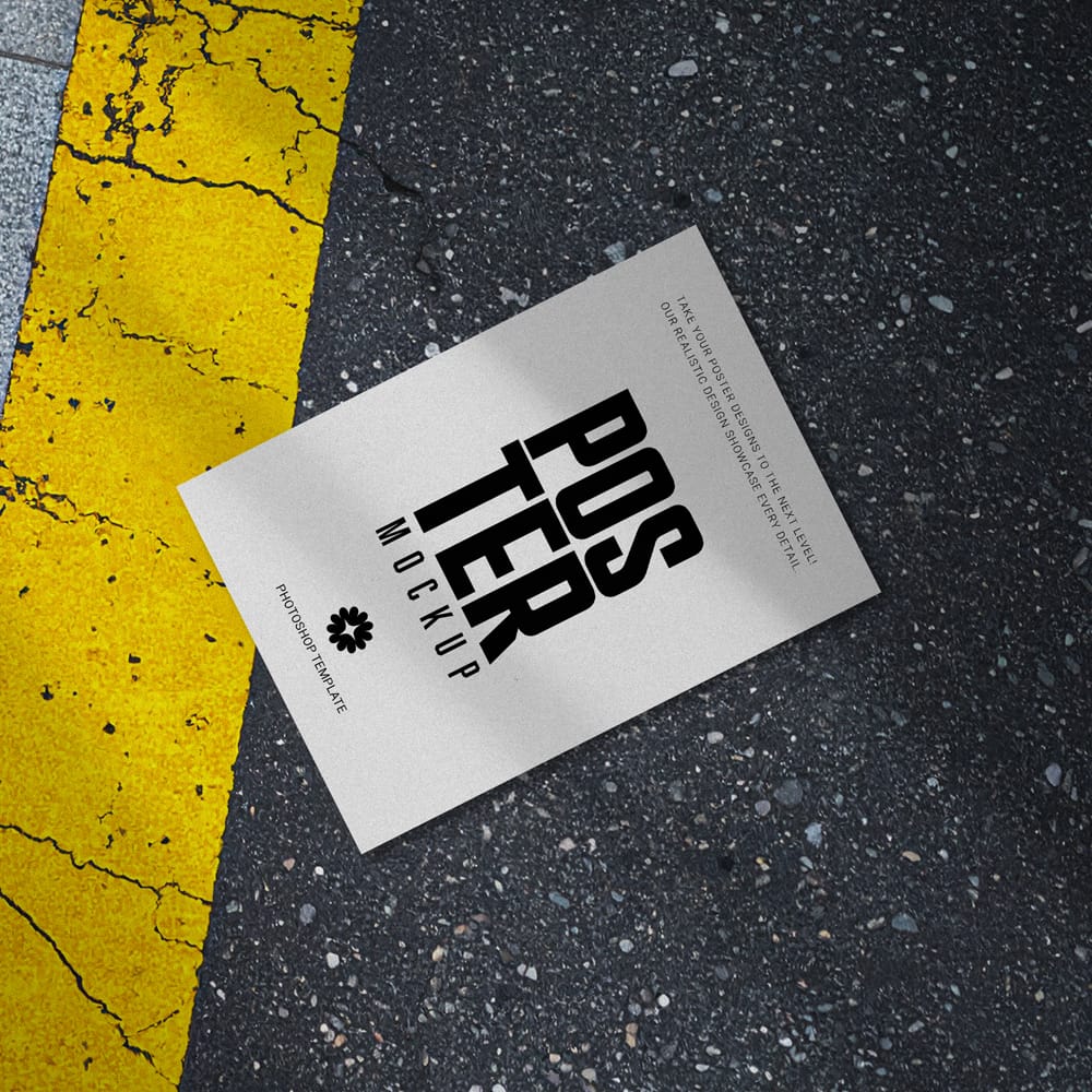 Free Street Drop Poster Mockup PSD