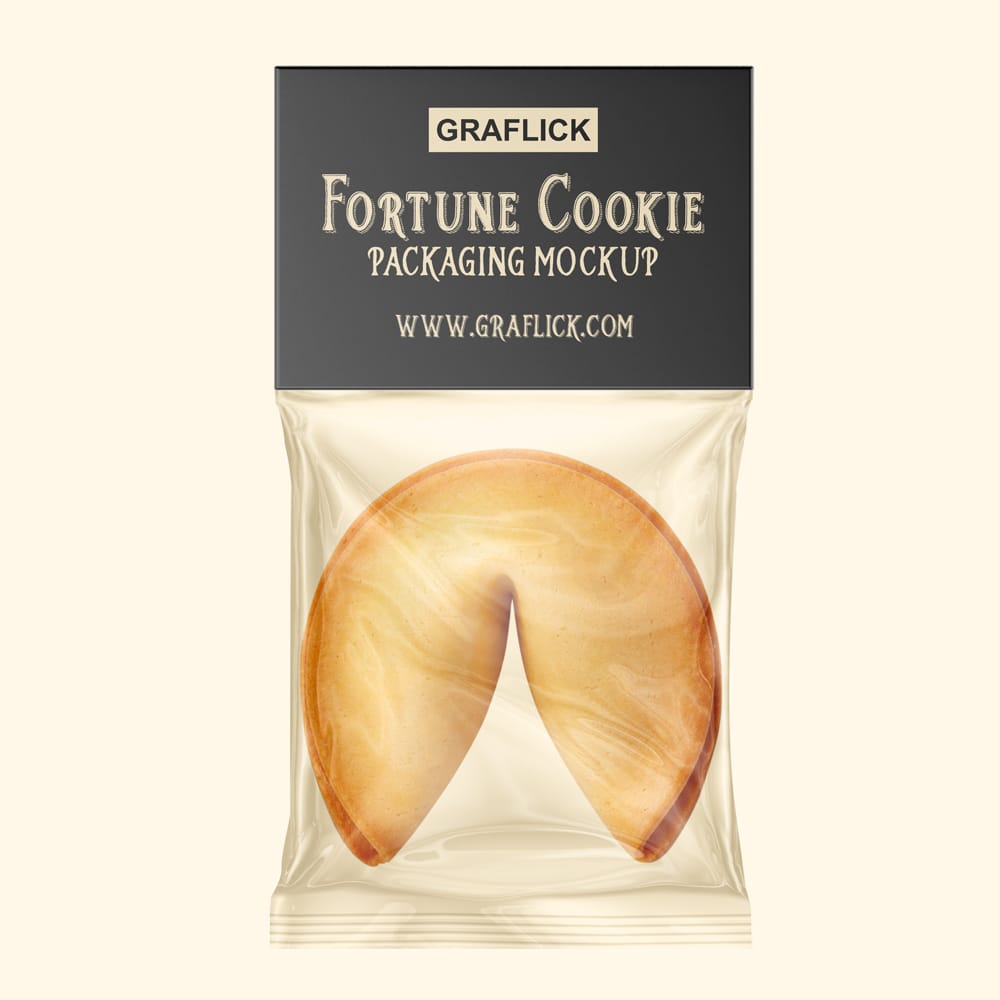 Free Transparent Bag With Fortune Cookie Mockup PSD