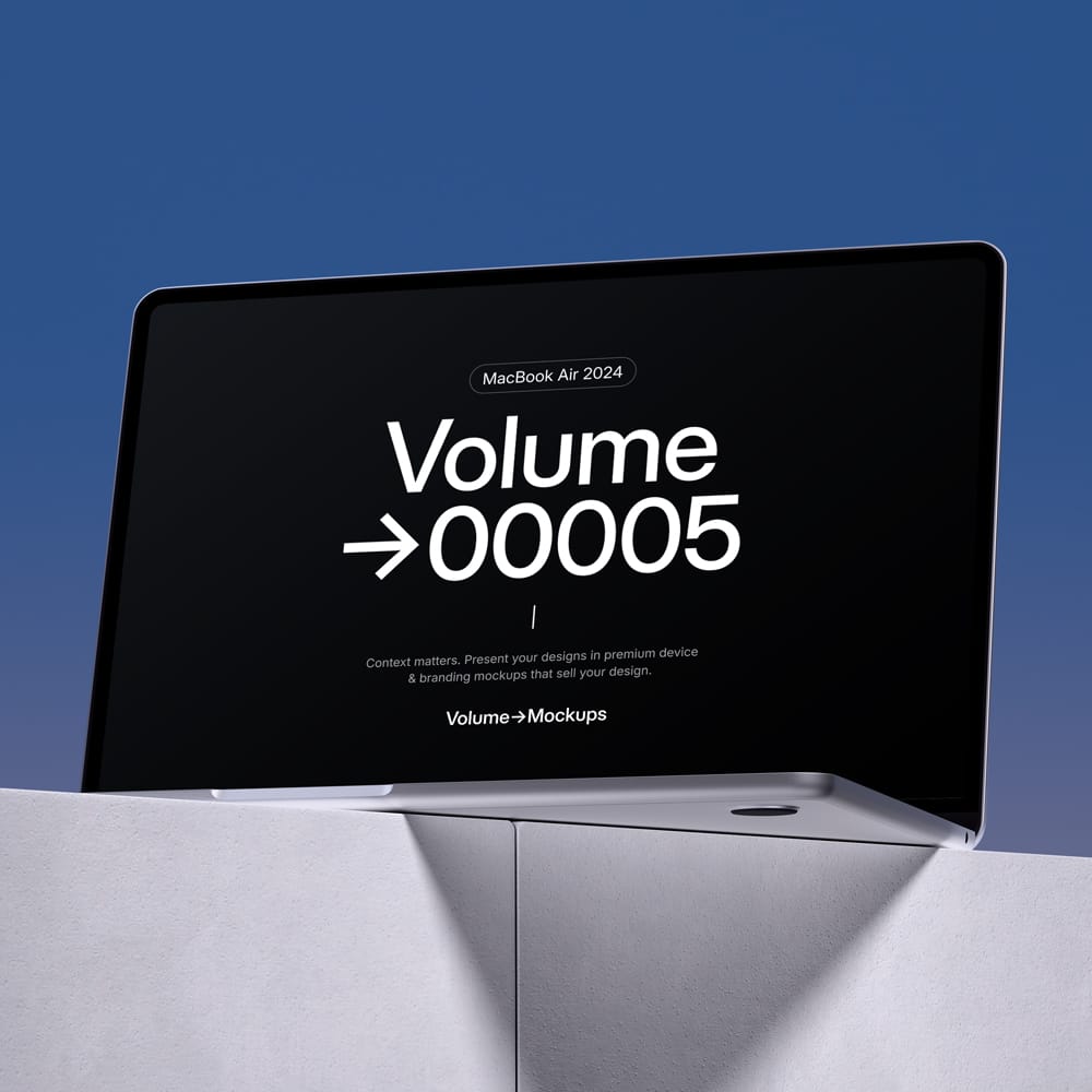 Free Ultra-Minimalist Apple MacBook Air Mockup PSD