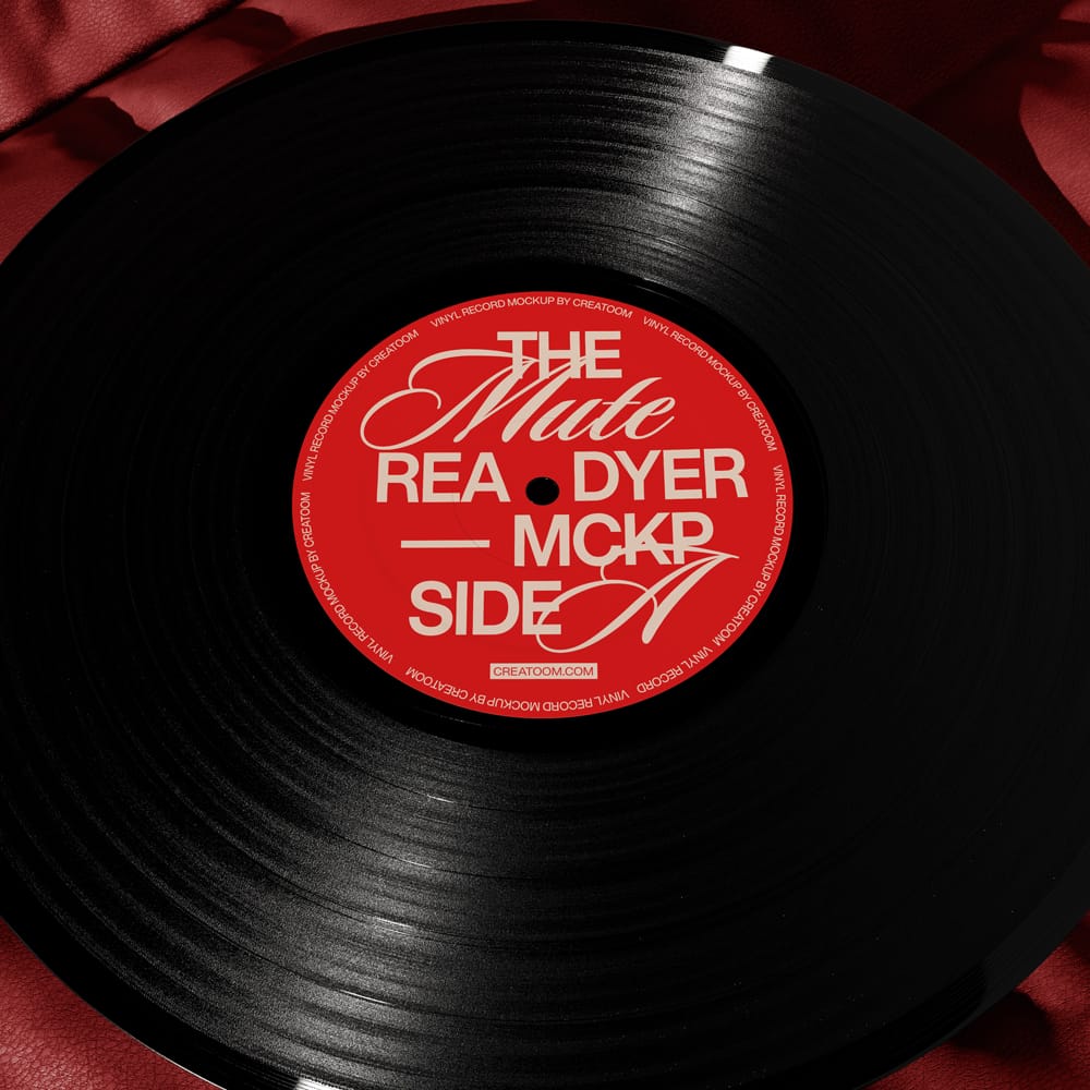 Free Vinyl Record Mockup On Sofa Isometric PSD