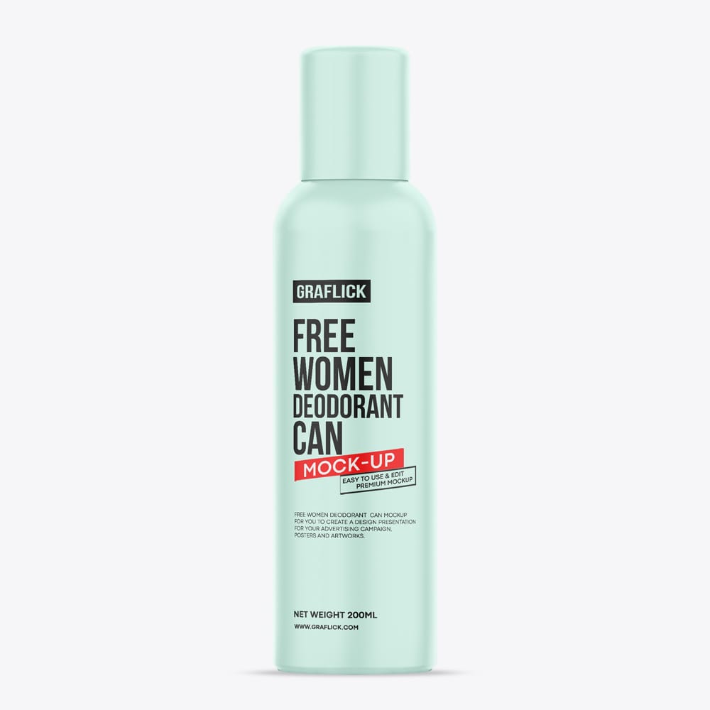 Free Women Deodorant Can Mockup PSD