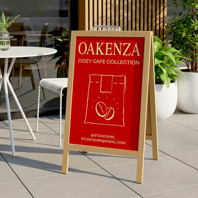 Front Sign Scene Mockup PSD