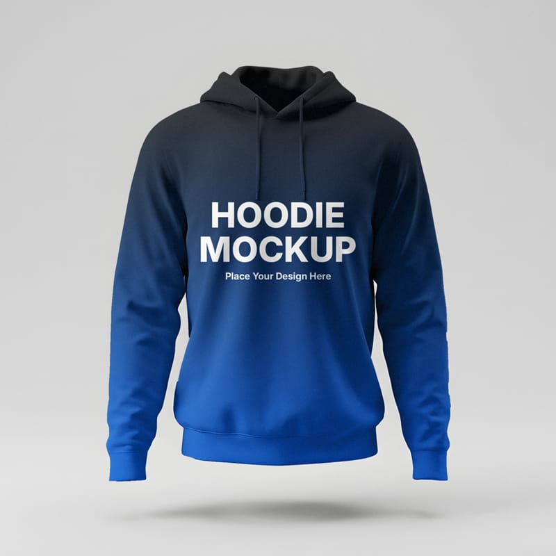 Gradient Hoodie Mockup Front View PSD