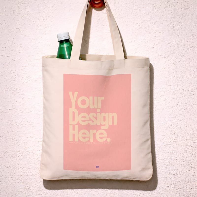 Hanging Canvas Tote Bag Mockup PSD