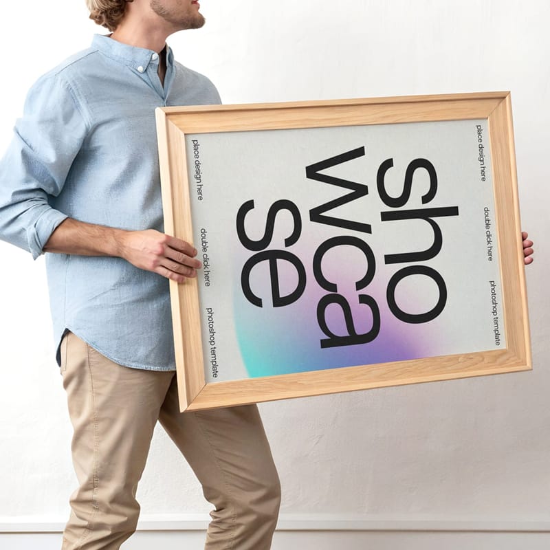 Held Frame Poster Mockup PSD