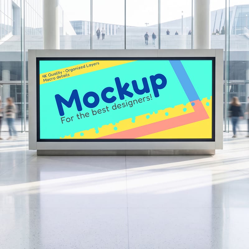 Indoor Digital Billboard Mockup PSD